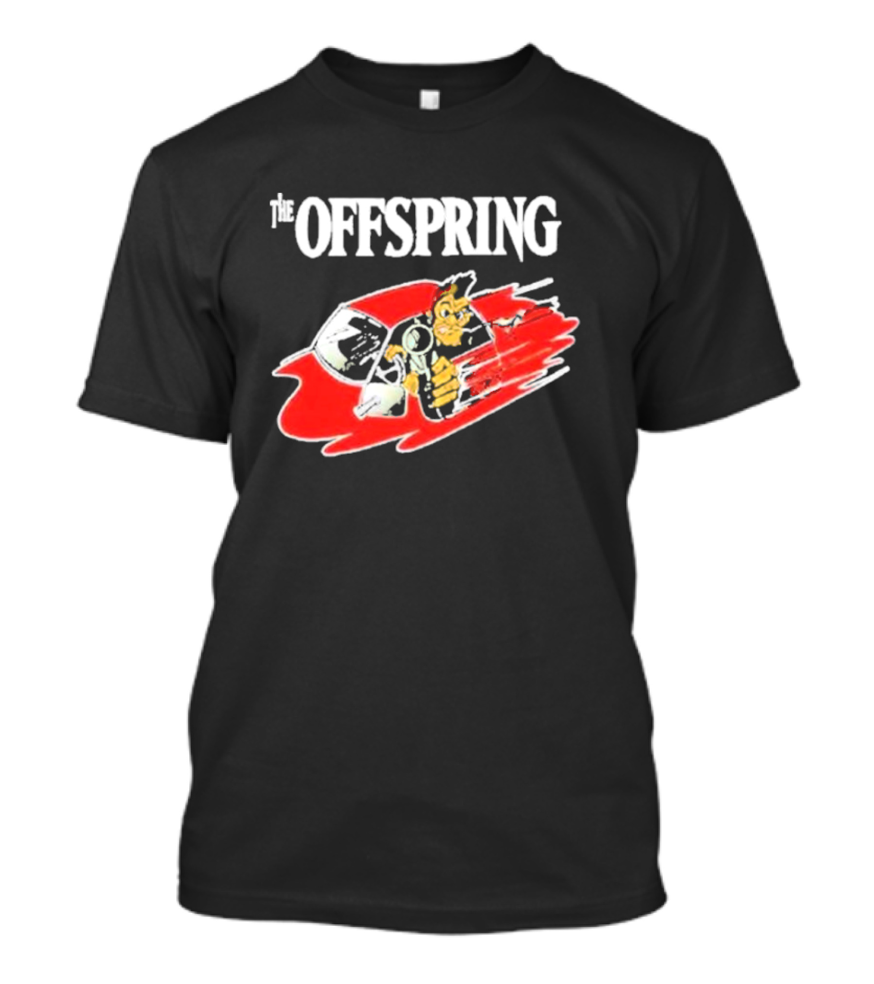 The Offspring Bad Habit Cartoon Skull And Monkey With Racing Helmet T-Shirt