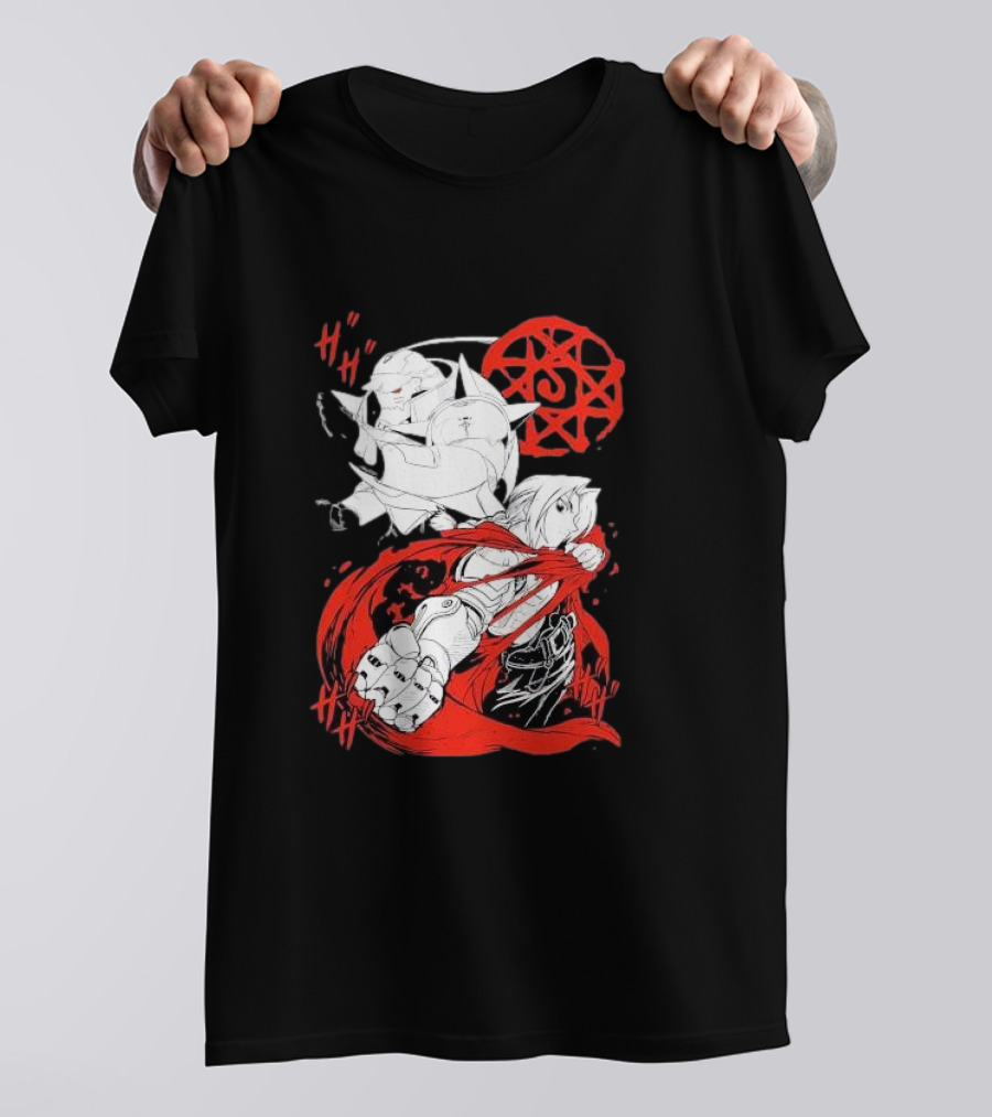 Fullmetal Alchemist Brotherhood Alphonse Elric Red Alchemy Circle Edward Elric T-Shirt