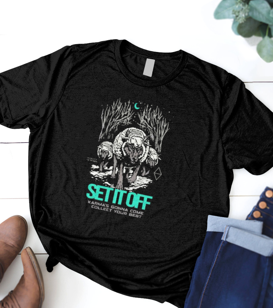 Set It Off Karma's Gonna Come Collect Your Debt Duality 10 Years Wolves T-Shirt