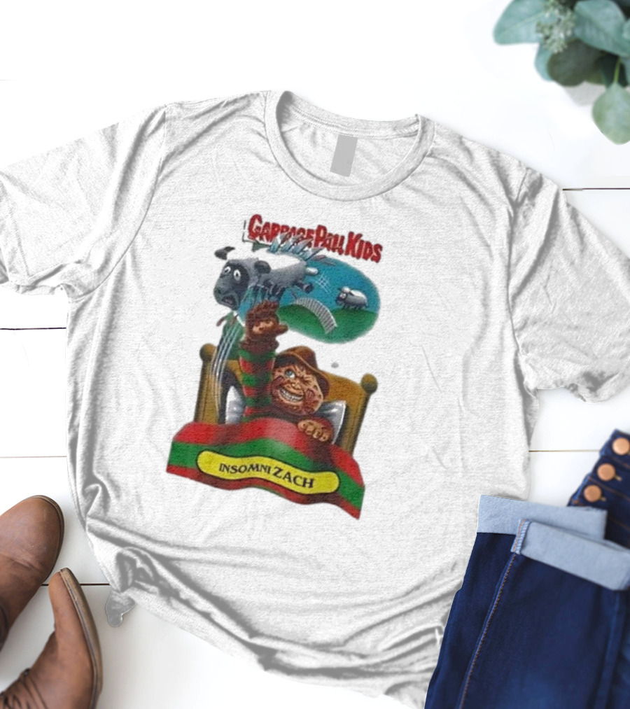 Garbage Pail Kids Insomni Zach Freddy Krueger Sheep Jumping Bed T-Shirt