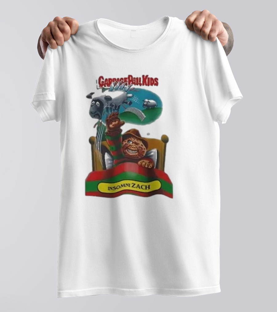 Garbage Pail Kids Insomni Zach Freddy Krueger Sheep Jumping Bed T-Shirt