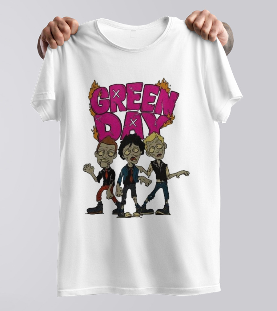 Green Day Walking Zombie Band Members T-Shirt