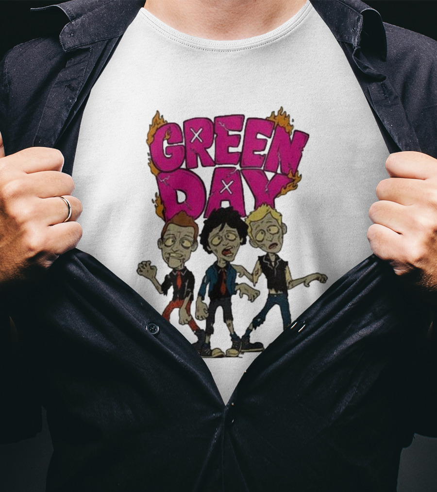 Green Day Walking Zombie Band Members T-Shirt