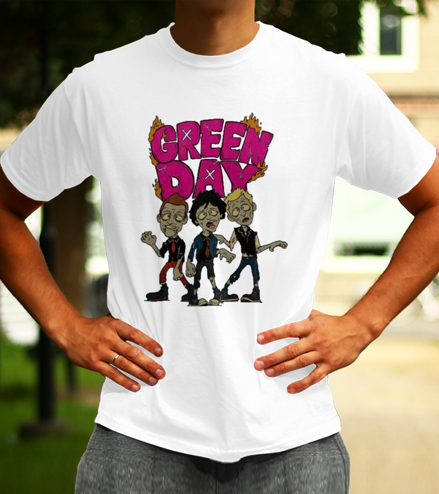Green Day Walking Zombie Band Members T-Shirt