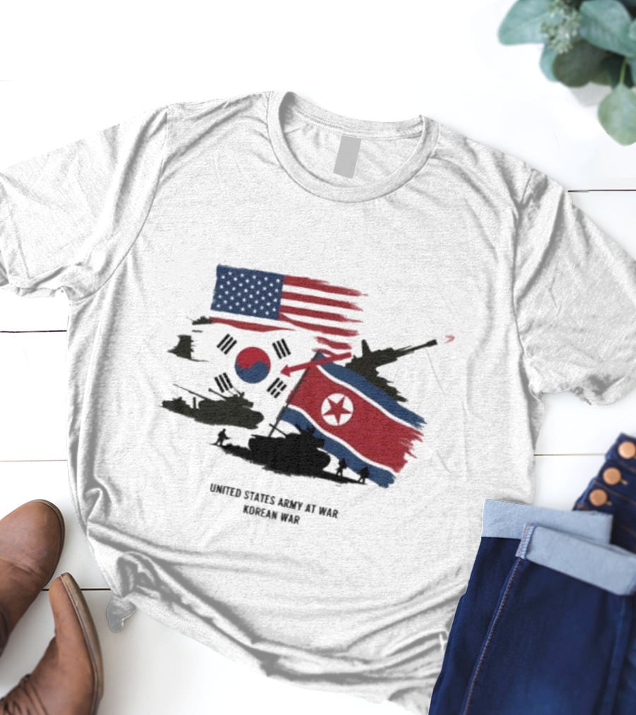 United States Army At War Korean War North Vs. South Korea T-Shirt