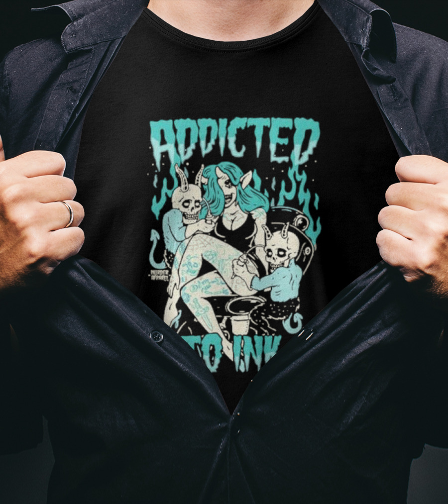 Addicted To Ink Murder Apparel Demon Tattoo Fantasy T-Shirt