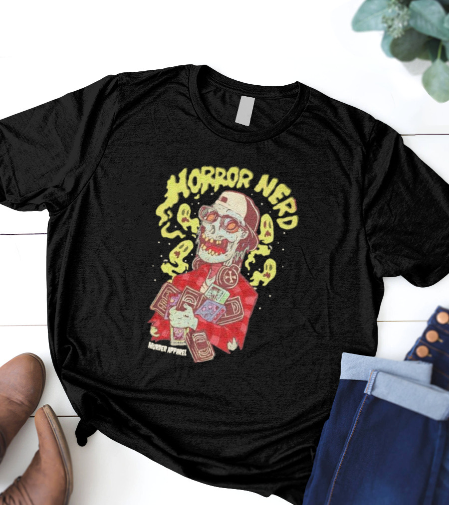 Horror Nerd Zombie Holding Comics Murder T-Shirt