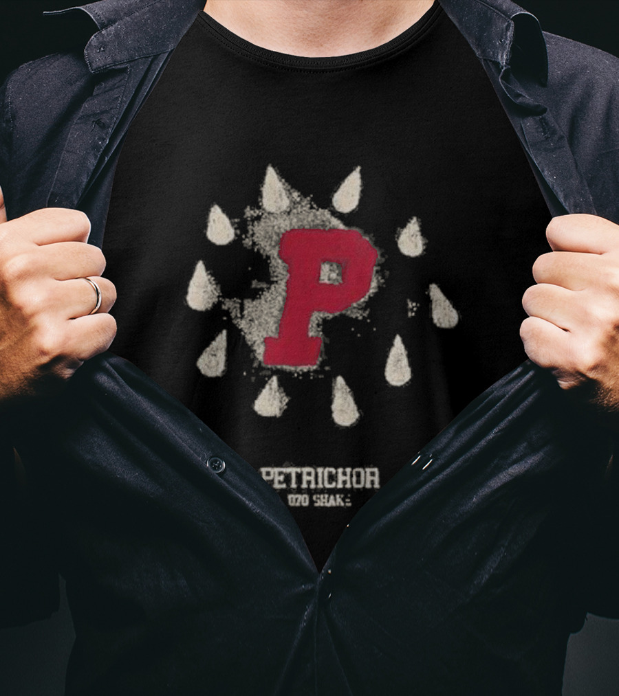 Petrichor 070 Shake Red P Rain Droplets T-Shirt