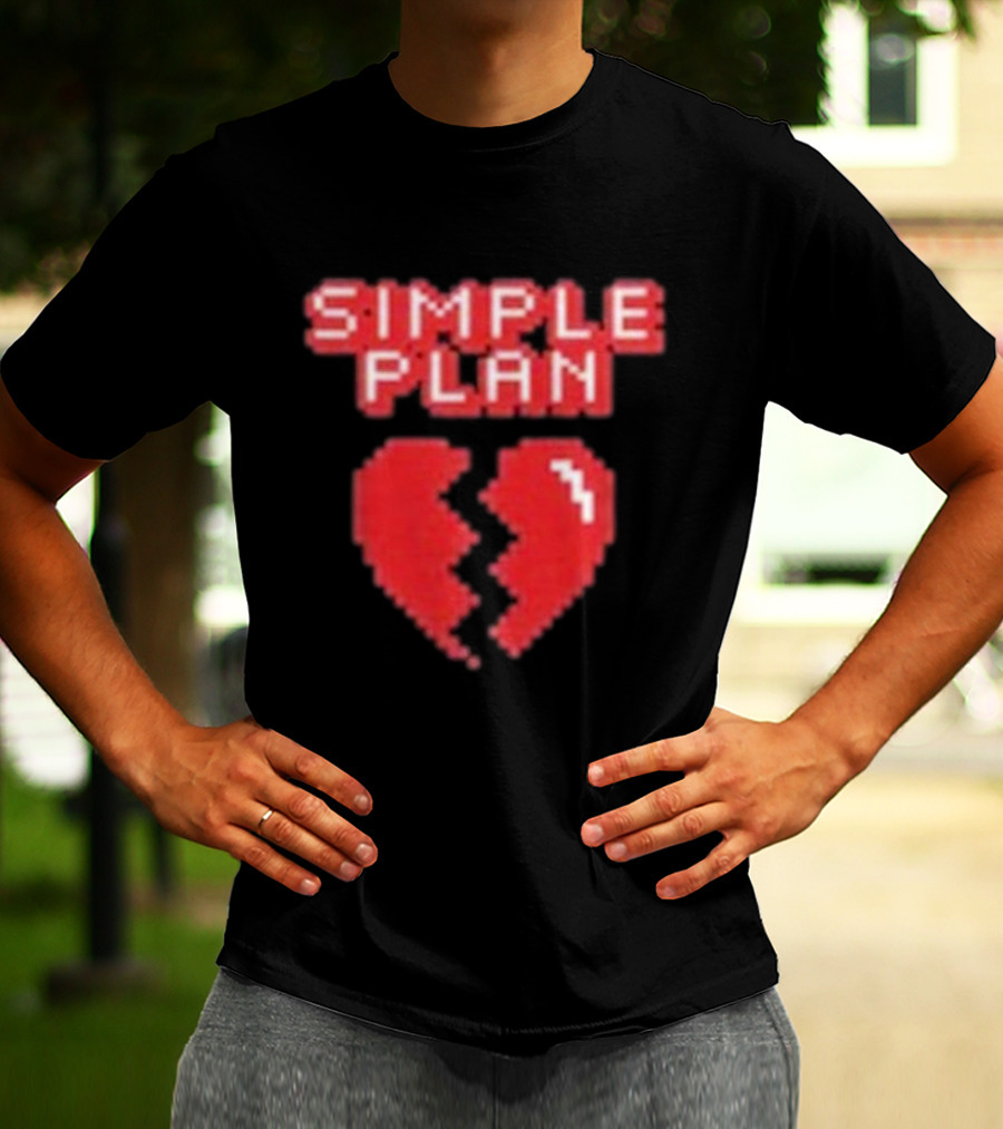 Simple Plan Heart Divided In Two T-Shirt