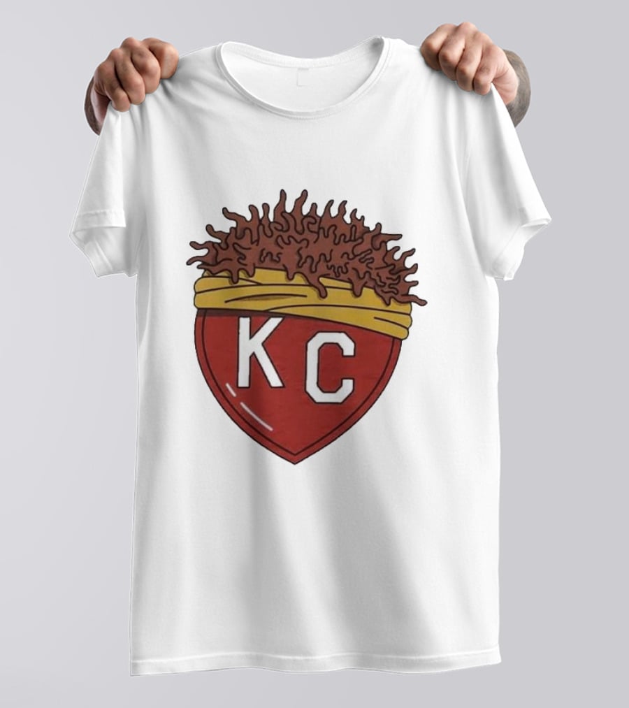 Charlie Hustle KC Heart Logo With Afro Hairband T-Shirt