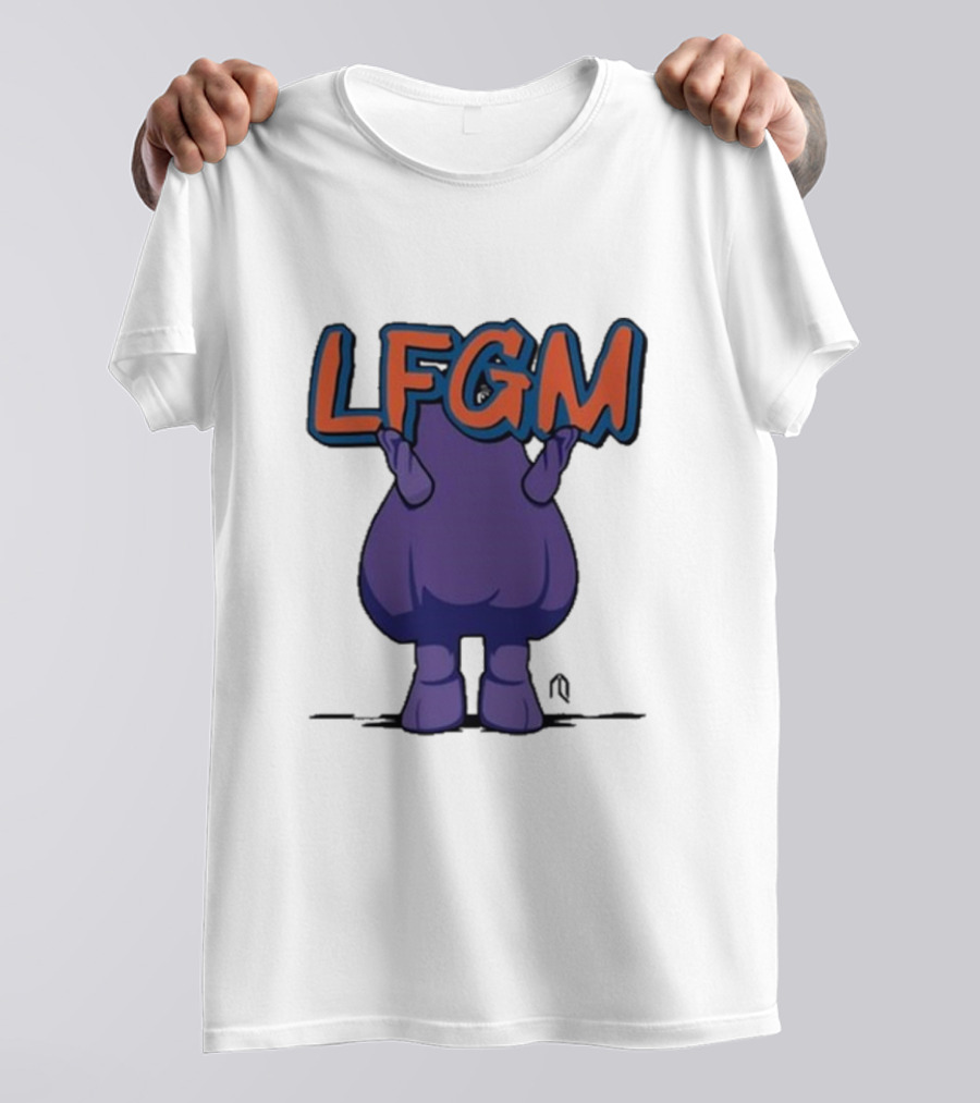 LFGM Monster Grimace New York Mets Sign T-Shirt