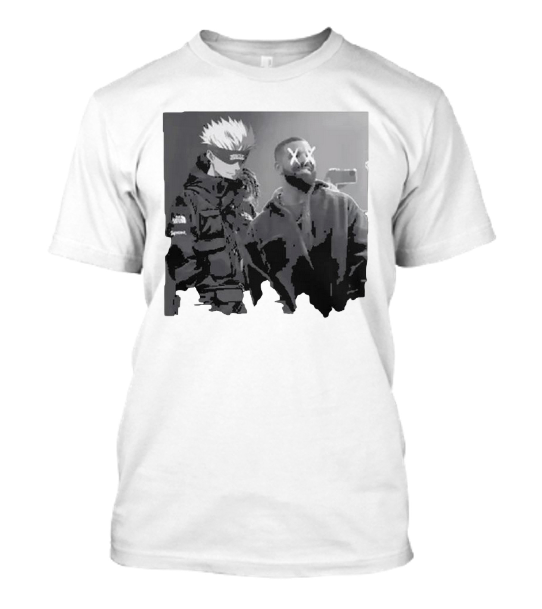 Drake X Gojo Satoru Crossover Black And White Manga Aesthetic T-Shirt