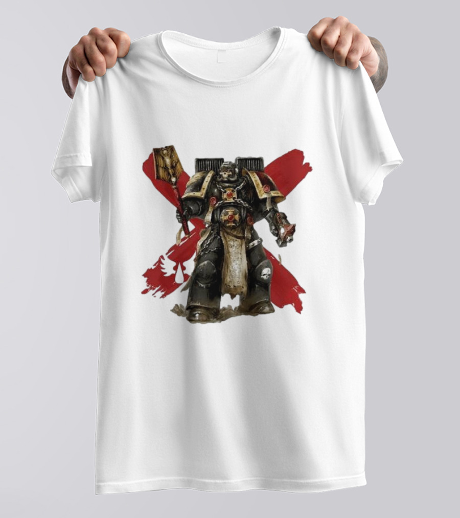 Blood Angels Joytoy Warhammer Space Marine With Red Wings Background T-Shirt