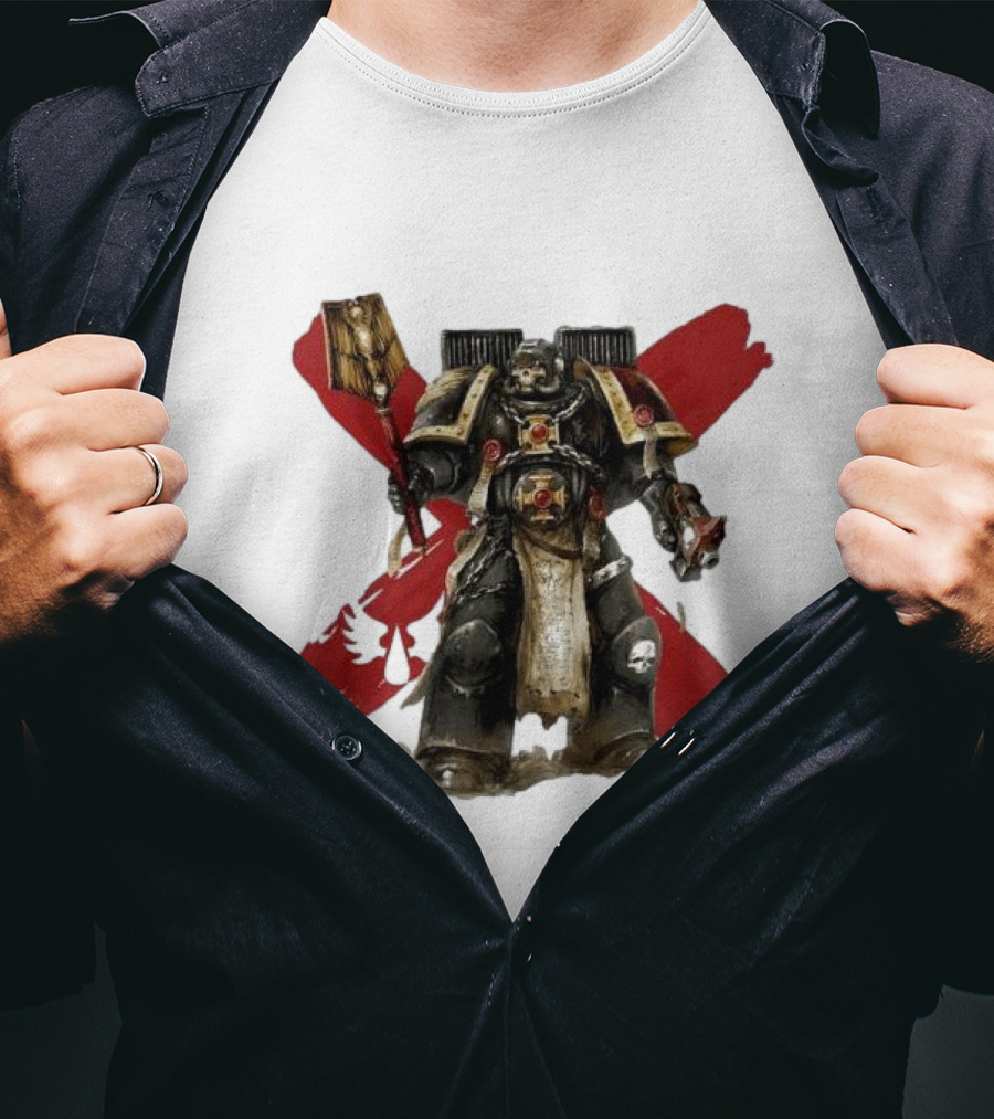 Blood Angels Joytoy Warhammer Space Marine With Red Wings Background T-Shirt