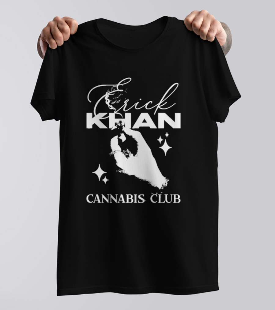 Erick Khan Cannabis Club Smoking Hand With Stars T-Shirt
