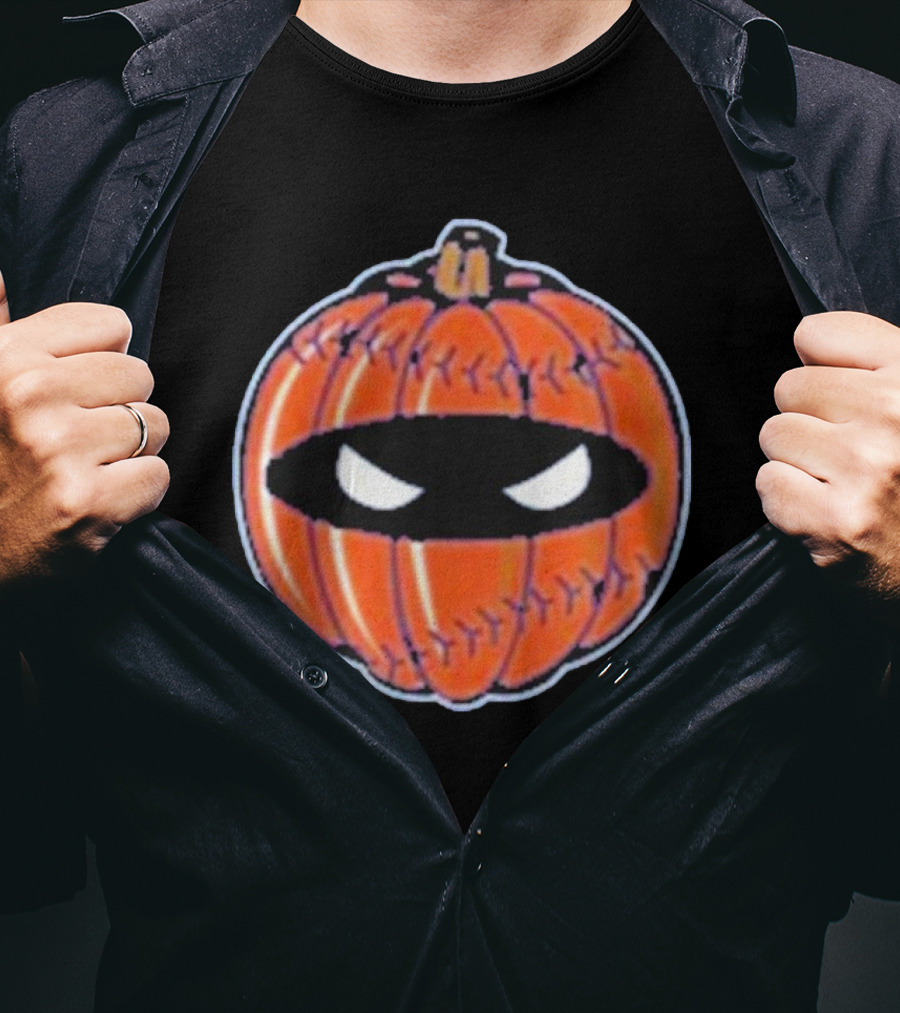 New York Mets Pitching Ninja Baseball Pumpkin Playoffs T-Shirt