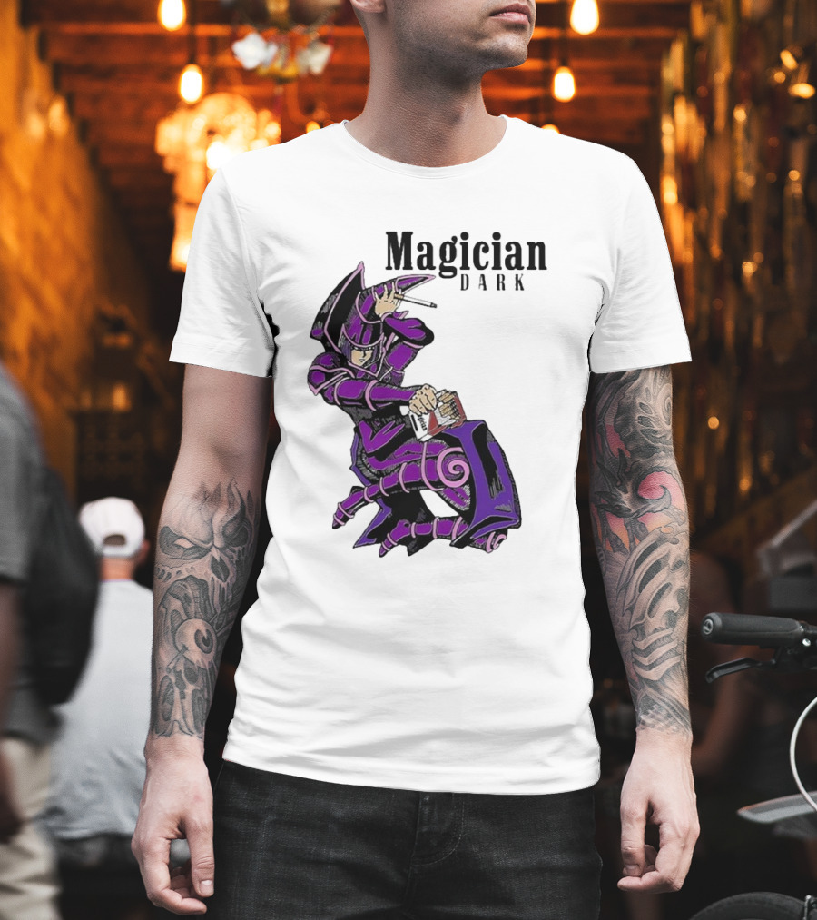 Magician Dark Smoking Mage Card Pose T-Shirt