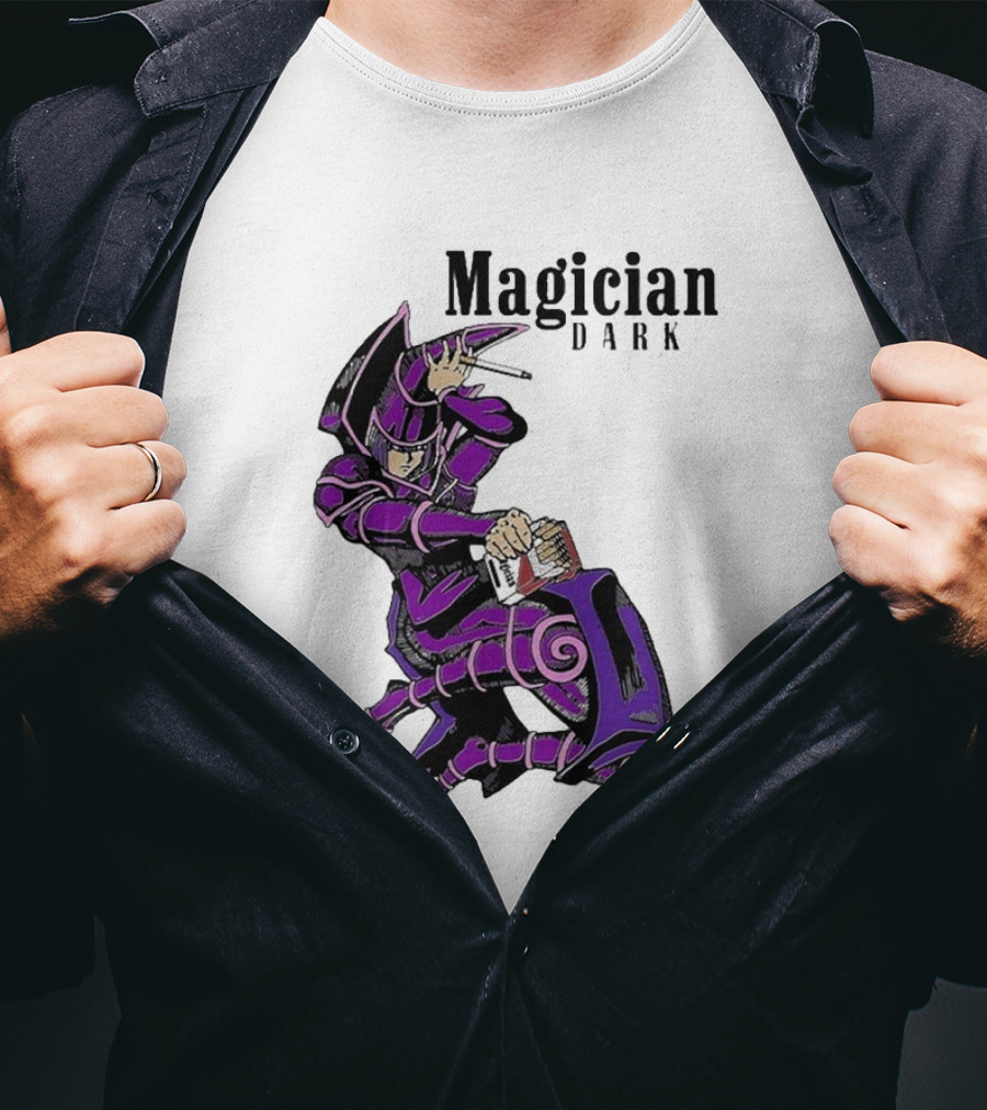 Magician Dark Smoking Mage Card Pose T-Shirt