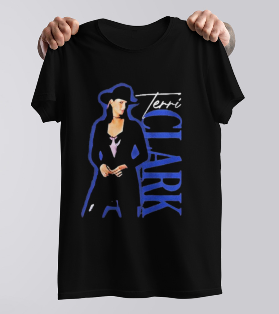 Terri Clark Fearless Vintage Black Hat And Blue Lettering T-Shirt