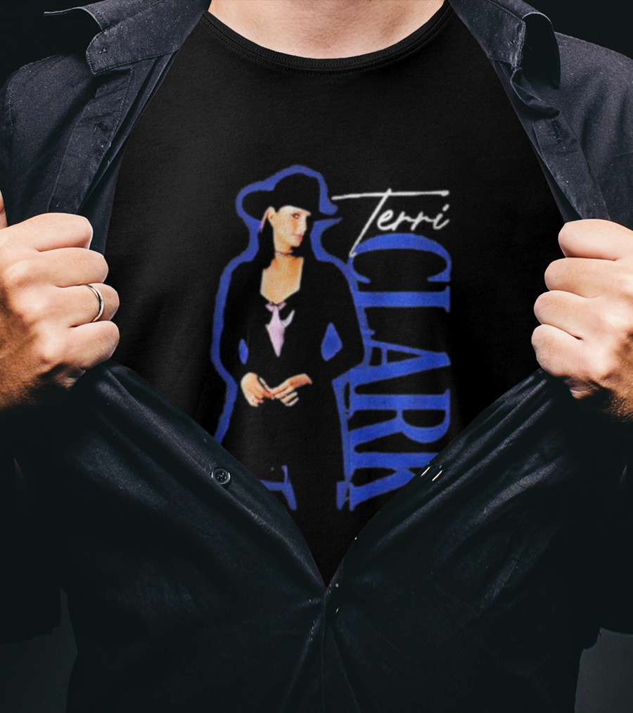 Terri Clark Fearless Vintage Black Hat And Blue Lettering T-Shirt