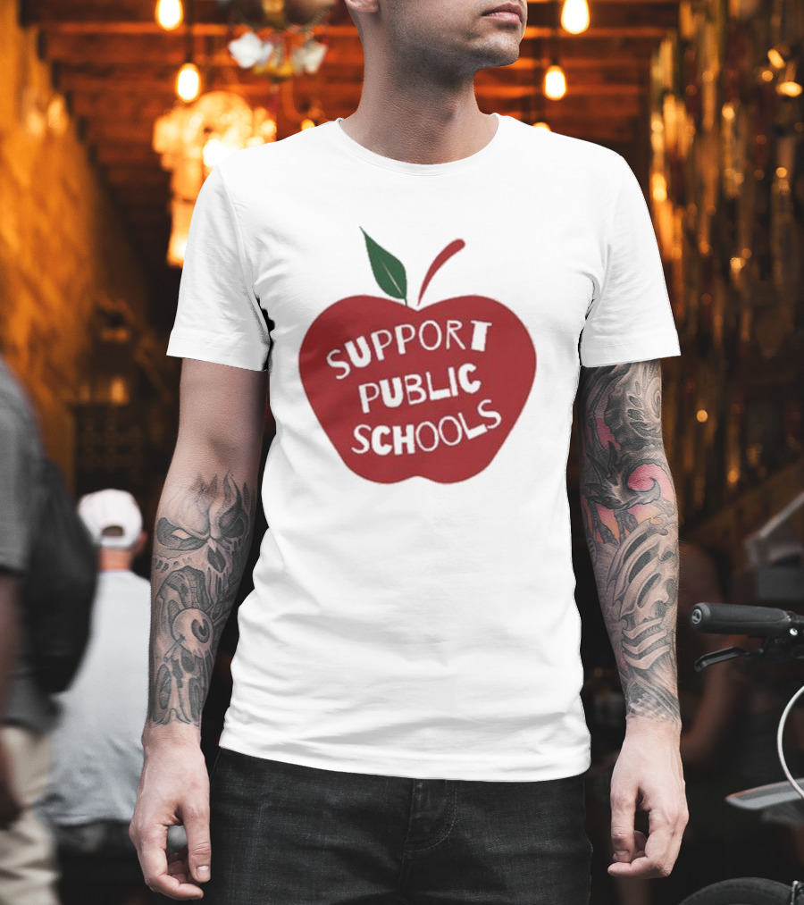 Support Public Schools Red Apple T-Shirt