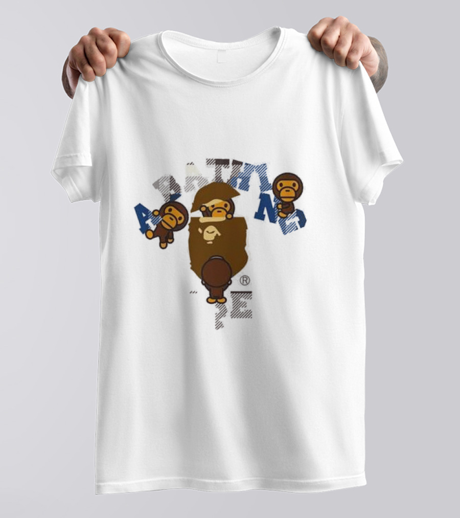 A Bathing Ape College Milo Bape Check T-Shirt