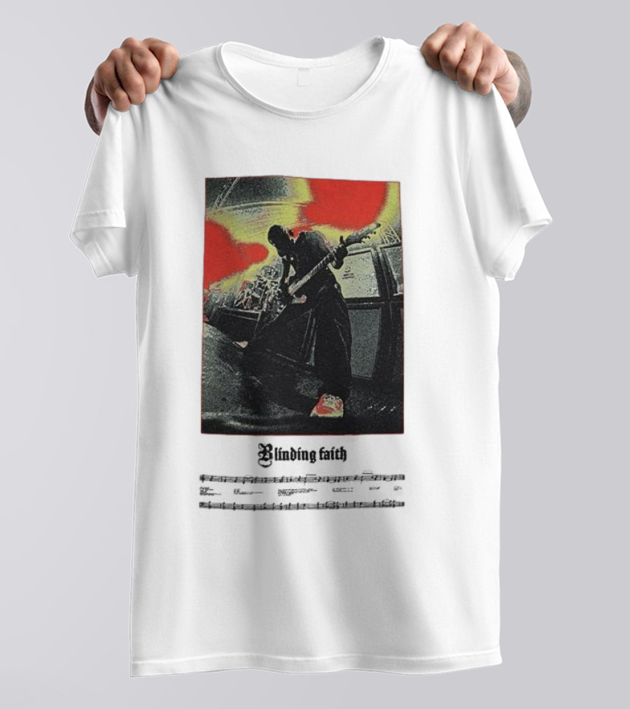 Knocked Loose Blinding Faith Live Performance With Sheet Music Overlay T-Shirt