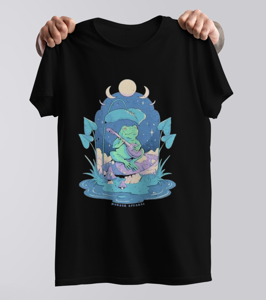 Cottage Frog Moonlit Forest Murder T-Shirt