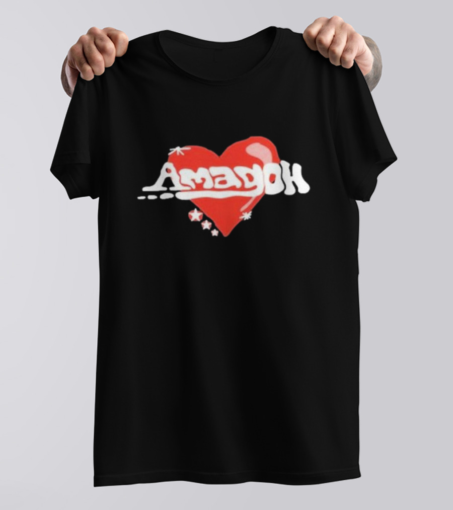 Kofi Stone Amagoh Red Heart Design With Stars T-Shirt