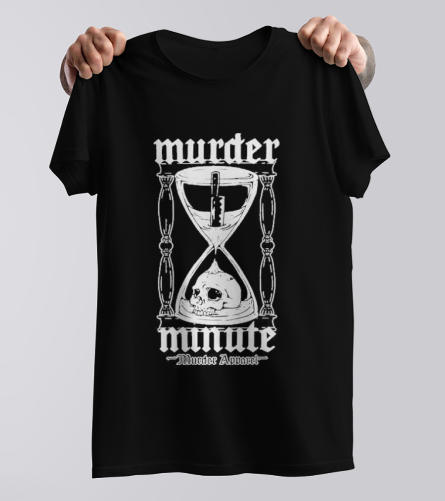 Murder Minute Hourglass Skull Murder T-Shirt