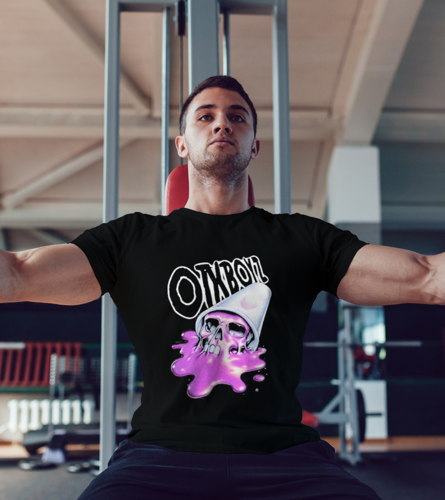 OTXBOYZ Purple Skull Overflowing With Oil Spill Aesthetic T-Shirt