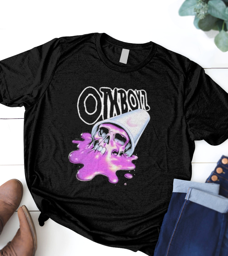 OTXBOYZ Purple Skull Overflowing With Oil Spill Aesthetic T-Shirt