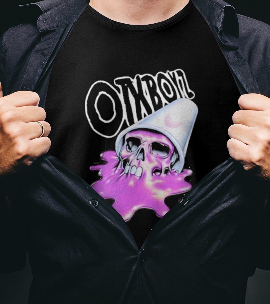 OTXBOYZ Purple Skull Overflowing With Oil Spill Aesthetic T-Shirt