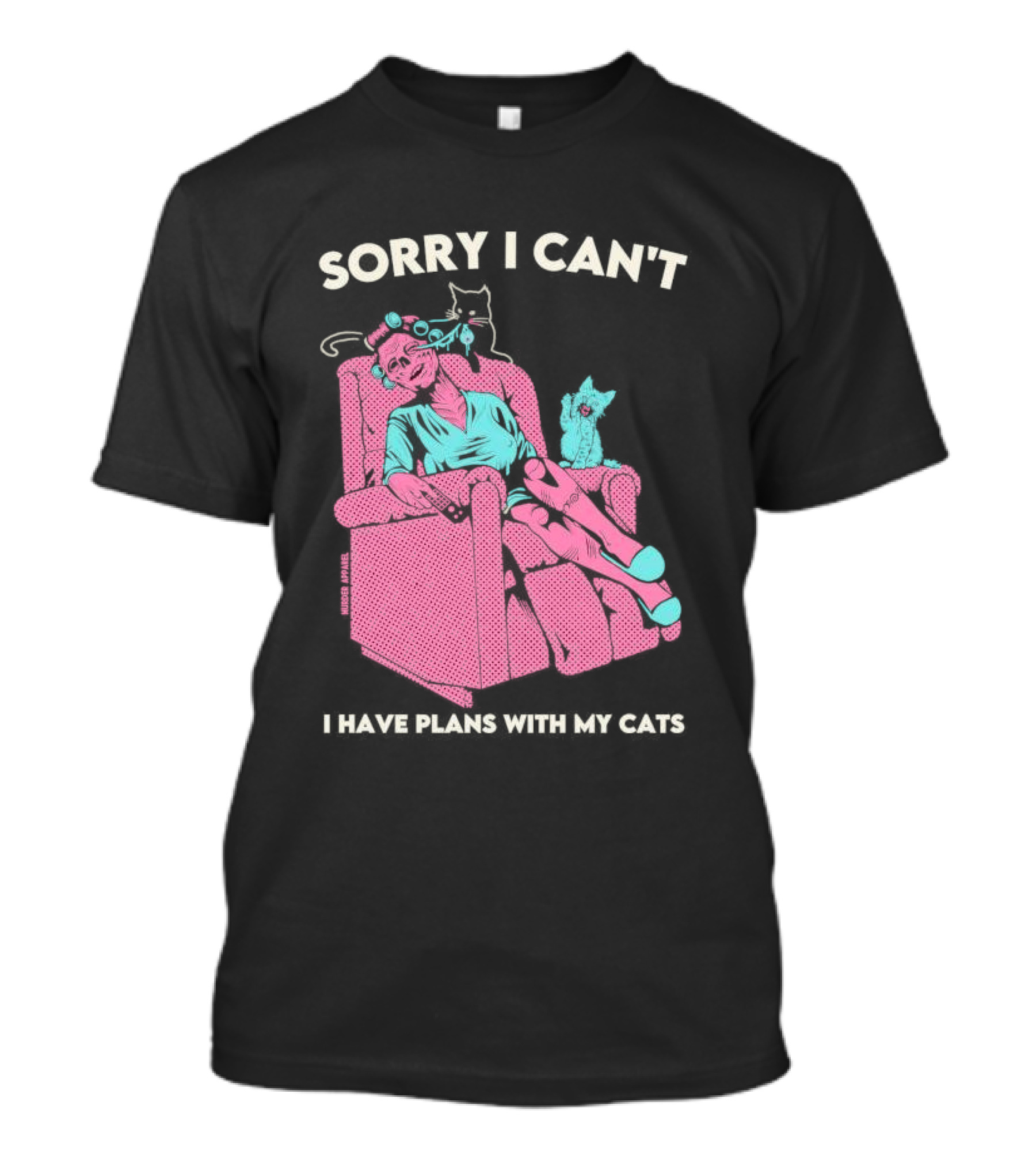 Sorry I Can’t I Have Plans With My Cats Relaxing Woman With Cats T-Shirt
