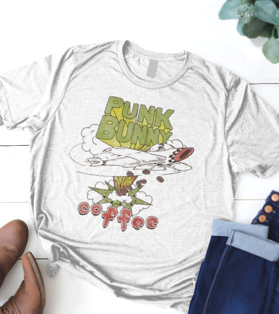 Green Day Punk Bunny Coffee Dookie Art Explosion T-Shirt