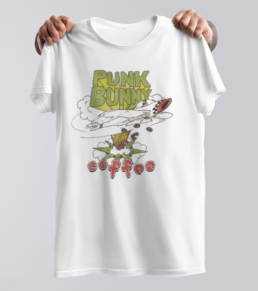 Green Day Punk Bunny Coffee Dookie Art Explosion T-Shirt