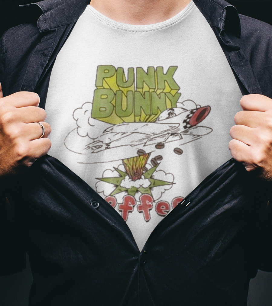 Green Day Punk Bunny Coffee Dookie Art Explosion T-Shirt