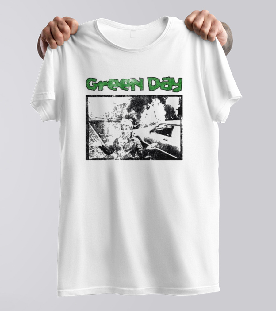 Green Day Vintage Style Graphic With Throwback T-Shirt