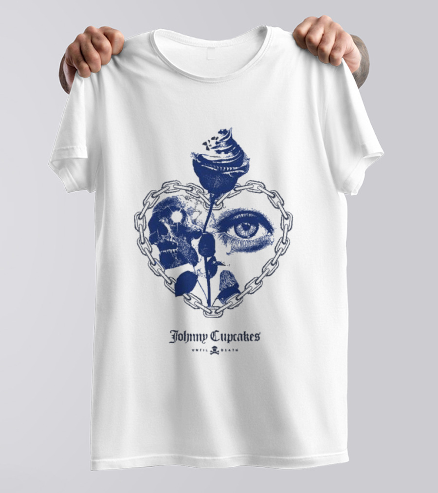 Johnny Cupcakes Heart Chain Skull Eye Rose Until Death T-Shirt