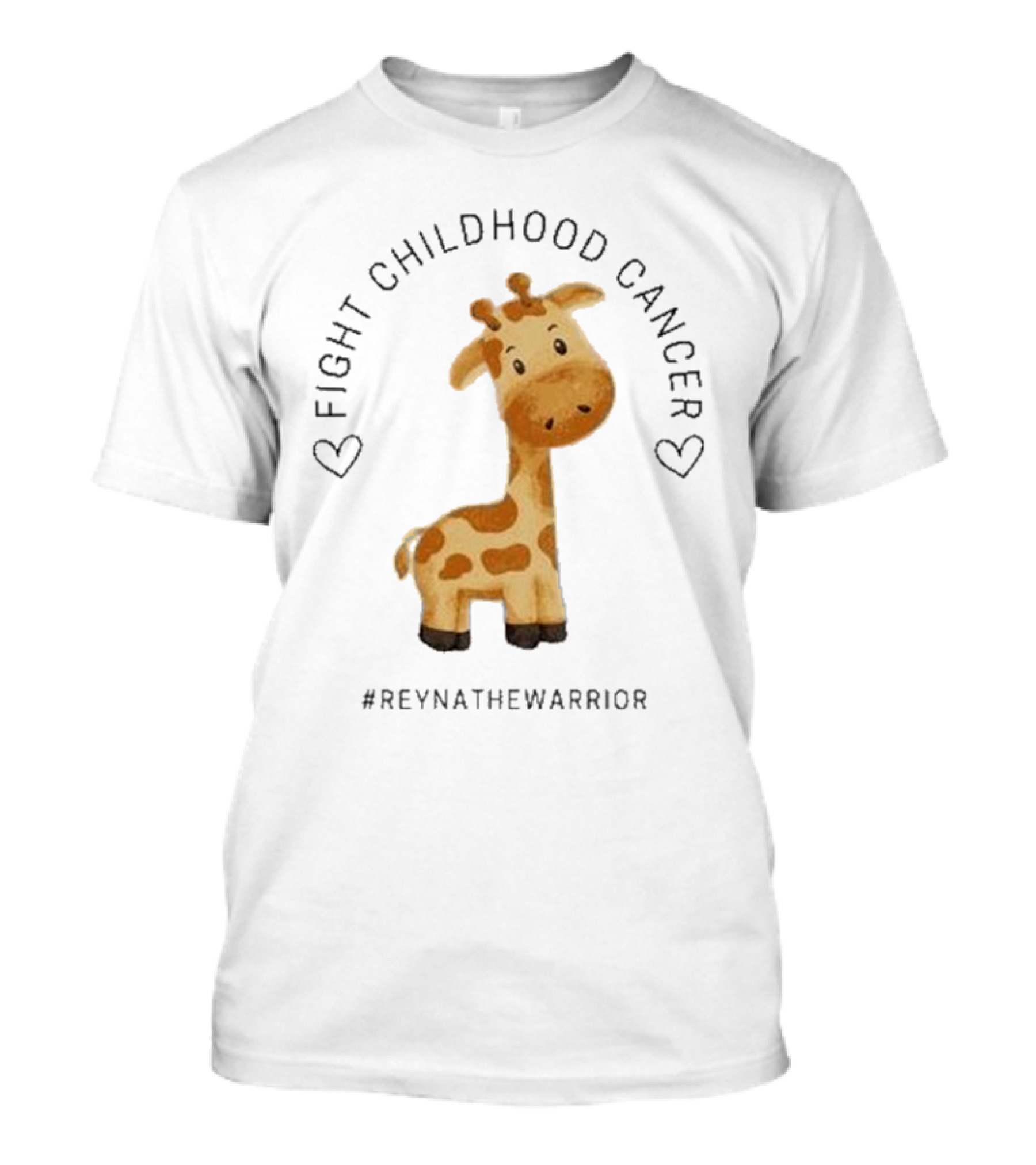 Fight Childhood Cancer Reyna The Warrior Giraffe Hearts T-Shirt