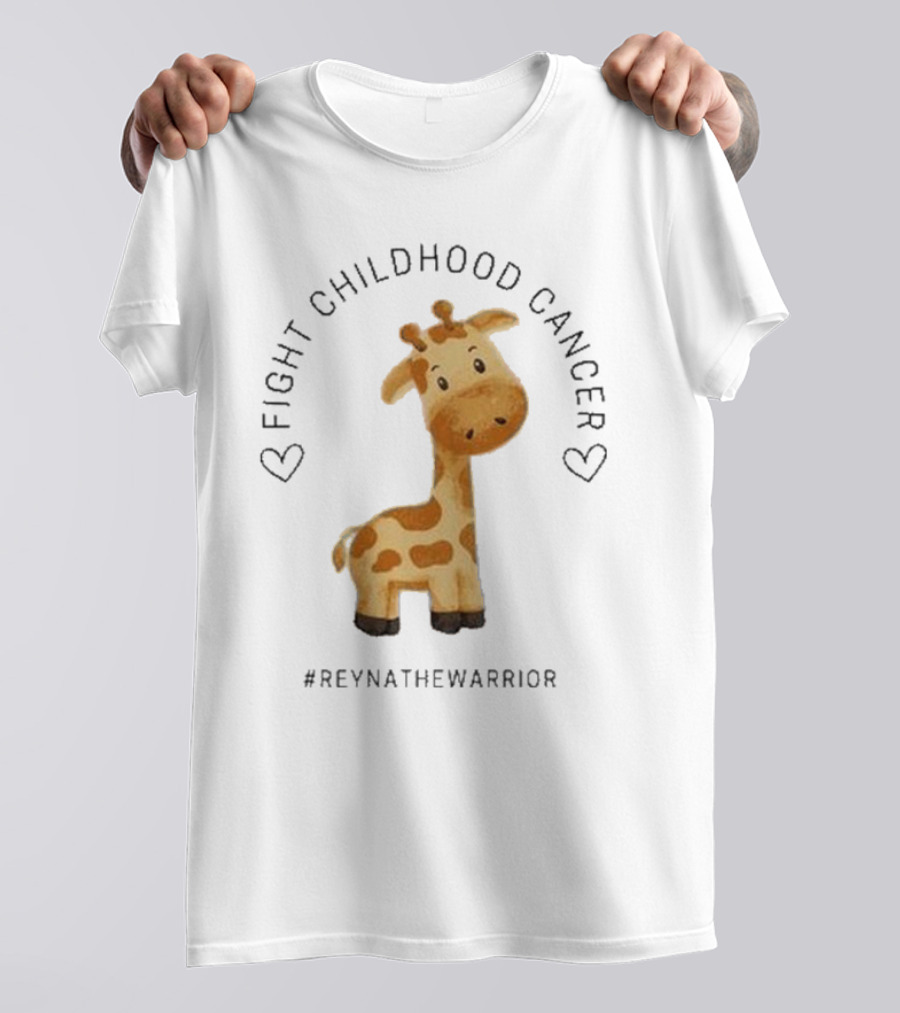 Fight Childhood Cancer Reyna The Warrior Giraffe Hearts T-Shirt