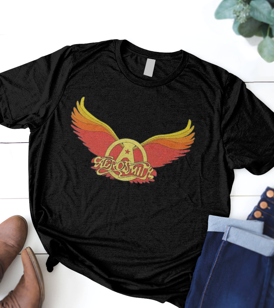 Aerosmith Winged Emblem Red Yellow Gradient T-Shirt