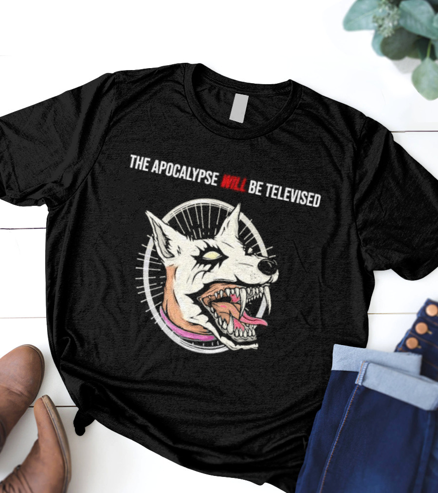 Danger Dingo The Apocalypse Will Be Televised Howling Dog Circle T-Shirt