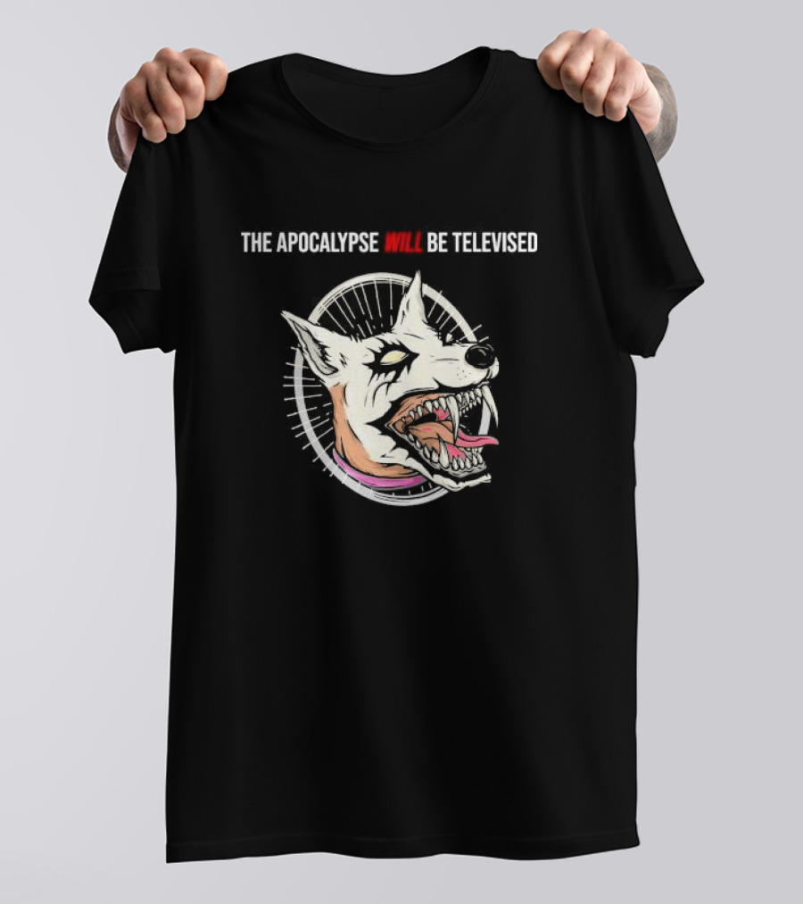 Danger Dingo The Apocalypse Will Be Televised Howling Dog Circle T-Shirt