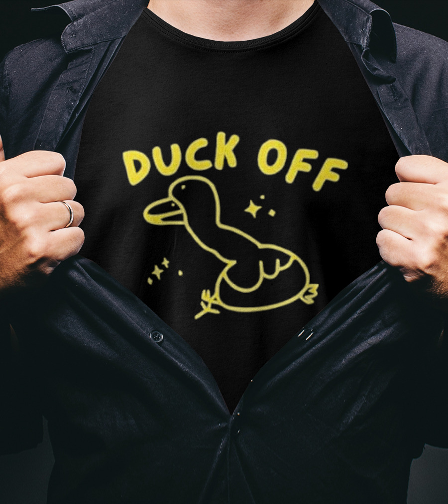 Duck Off Funny Bird Drawing T-Shirt