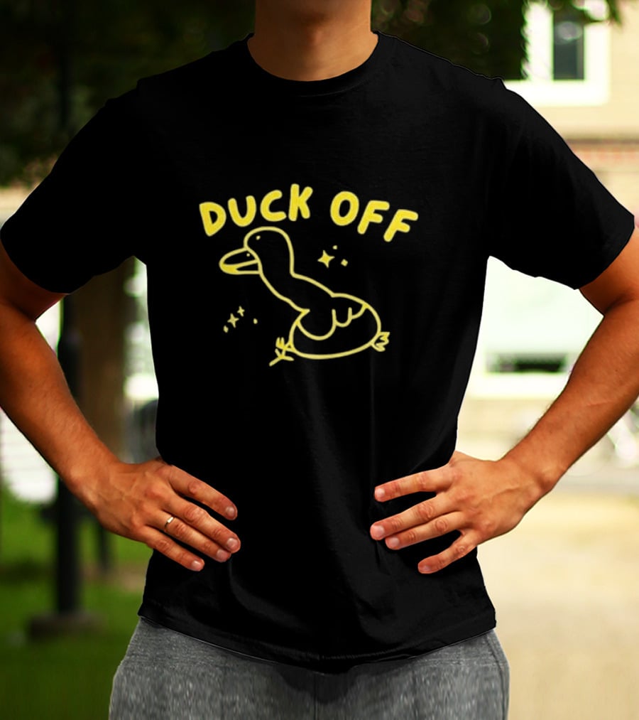 Duck Off Funny Bird Drawing T-Shirt