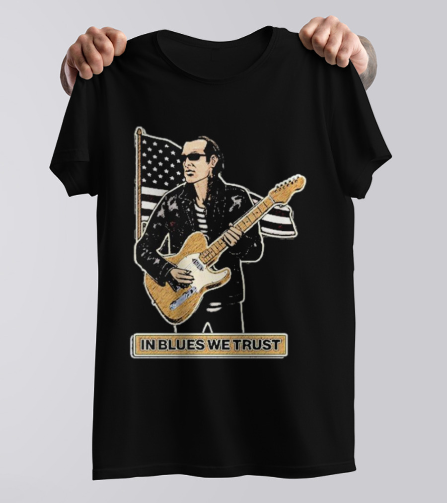 In Blues We Trust Joe Bonamassa Blues Hero American Flag Guitar T-Shirt