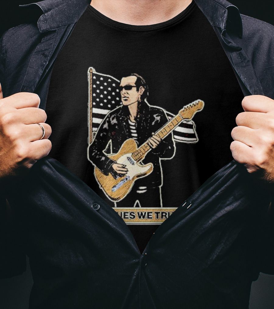 In Blues We Trust Joe Bonamassa Blues Hero American Flag Guitar T-Shirt