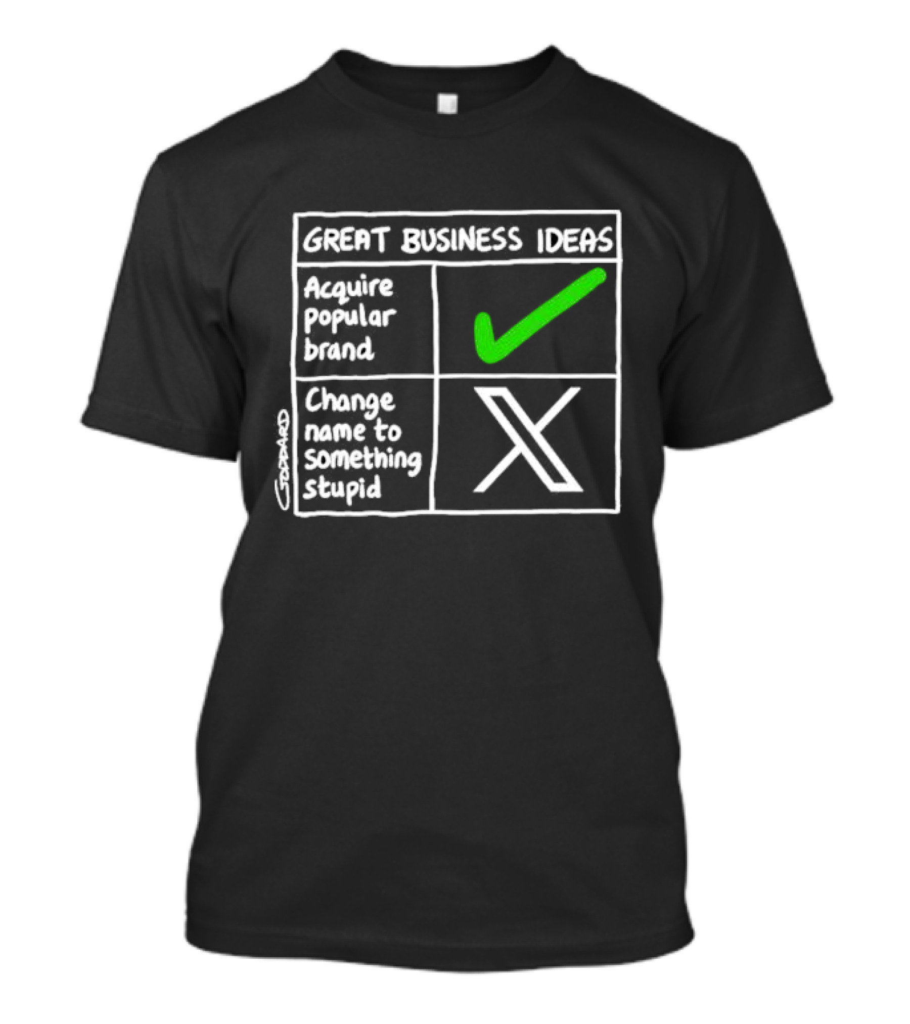 Great Business Ideas Acquire Popular Brand Change Name To X Something Stupid T-Shirt