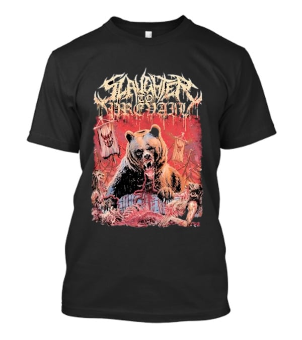Slaughter To Prevail Bear With Blood-Soaked Banner Background T-Shirt